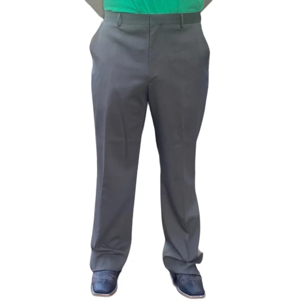 Pronto Uomo Khaki Green Comfort Stretch Trouser Dress Pants W38 NWOT